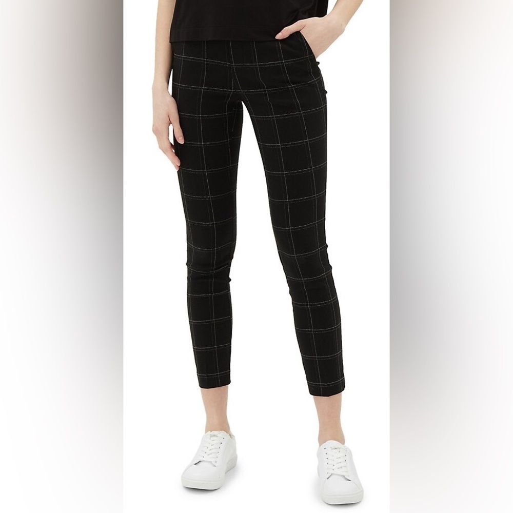 Black & White Plaid Ankle Cropped Pants Slack Large ILTM I Love Tyler Madison